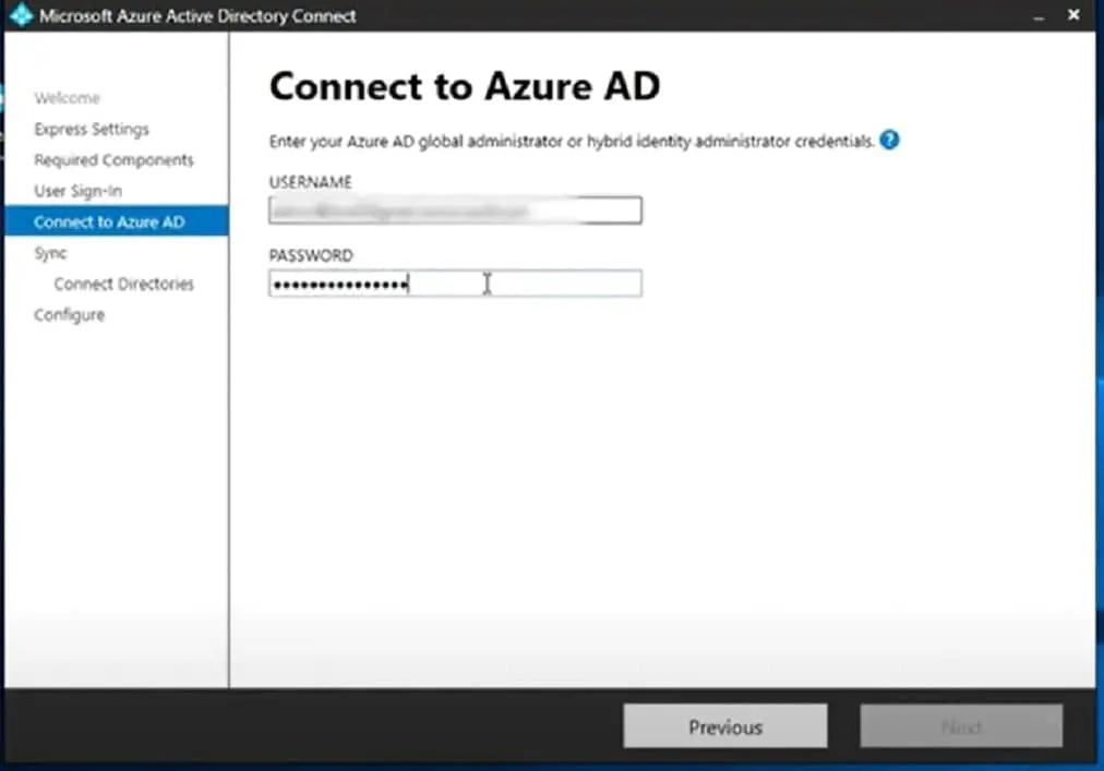 AD-Connect-Install - Connect to Azure AD